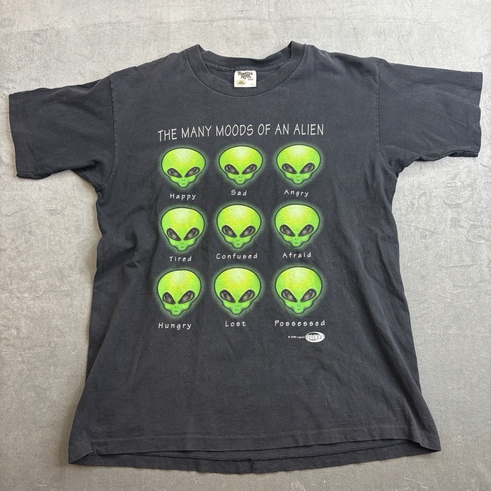Tennesse River Black‎ Graphic Print Alien Moods T-Shirt Size L -  100% Cotton